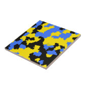Carreau Bleu Jaune Noir Conception abstraite (Côté)
