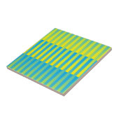 Carreau Bleu Jaune Vert Motif Rayé (Côté)