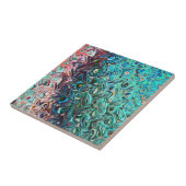 Carreau Bleu Liquide Gel Abstrait (Côté)