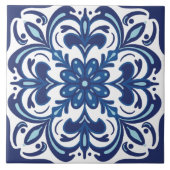 Carreau Bleu Méditerranéen Blanc Russe Portugais Azulejo (Devant)