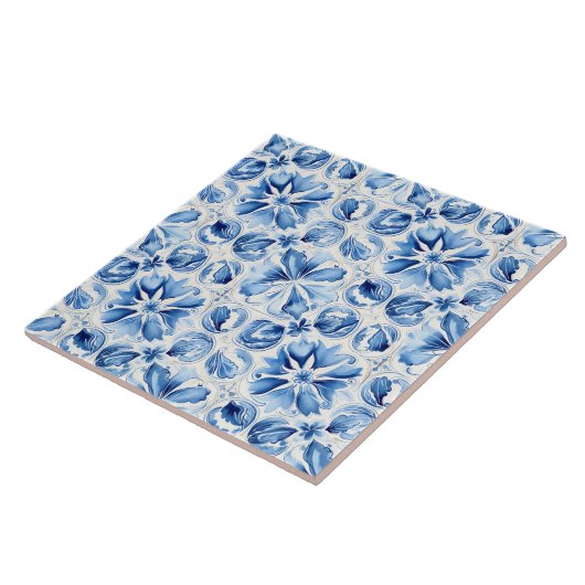 Carreau Bleu Méditerranéen Orné (Côté)