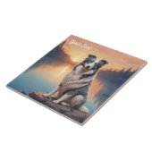 Carreau Bleu Merle Bordure Collie par Lac (Côté)