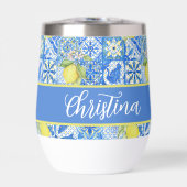 Carreau bleu motif français de citron Provençal (Avant)