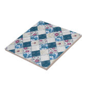 Carreau Bleu motif rustique à la mode  de déchirures de ti (Côté)