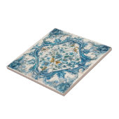 Carreau Bleu or et blanc Talavera Azulejo Look Tile 3 (Côté)