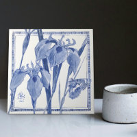 Bleu Papillon Lily Décor Art Nouveau Lys