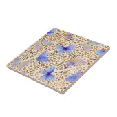 Carreau Bleu papillon moderne Ethereal Poster de animal or (Côté)