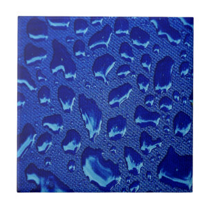 Carreau Bleu profond gouttelettes d'eau