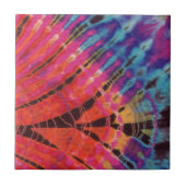 Carreau Bleu rose Abstrait moderne Batik Tie Tee (Devant)