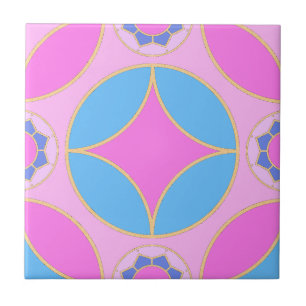 Carreau bleu rose - classique motif déco