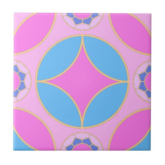 Carreau bleu rose - classique motif déco (Devant)