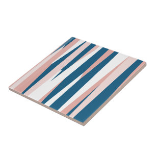 Carreau Bleu rose et blanc Abstrait