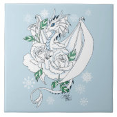 Carreau Bleu Roses de dragon blanc (Devant)