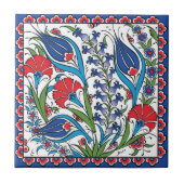 Carreau Bleu Rouge traditionnel Floral Turc Ottoman Iznik (Devant)