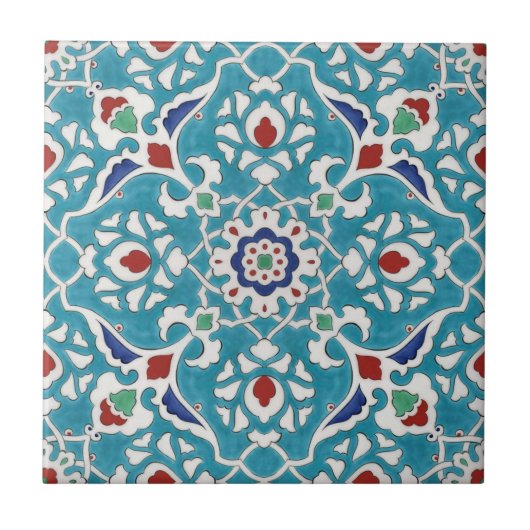 Carreau Bleu Rouge Vert Blanc Portugais Azulejo Motif (Devant)