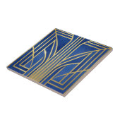 Carreau Bleu Royal Or Art Déco (Côté)