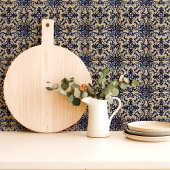 Carreau Bleu rustique et majolique blanche