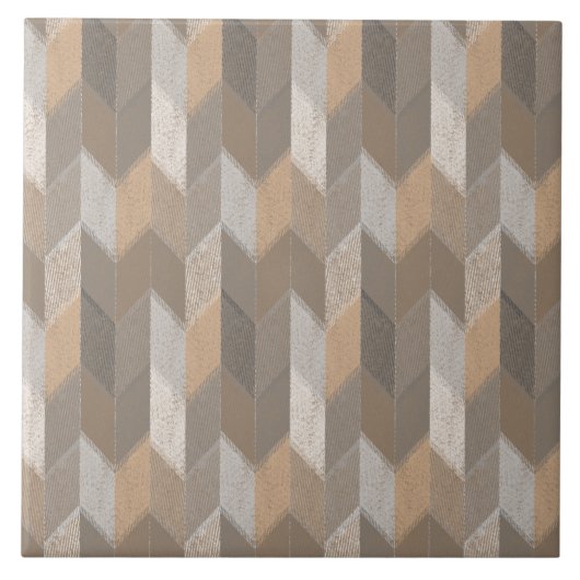 Carreau Bleu Texturé, Chevron Olive Jaune. (Devant)