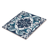 Carreau Bleu turquoise Blanc Rustique Azulejo Méditerranée (Côté)