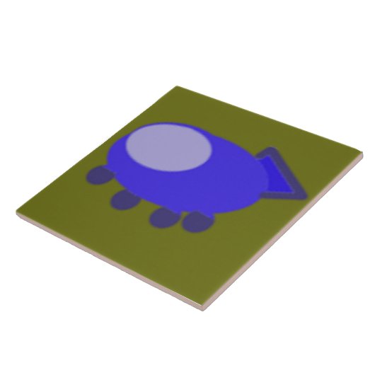 Carreau Bleu vaisseau spatial sur Vert (Côté)