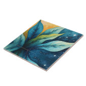 Carreau Bleu Vert Feuille Soleil et étoiles (Côté)