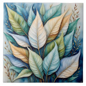 Carreau Bleu Vert or latte Feuille (Devant)