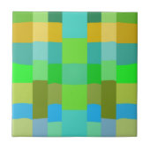 Carreau Bleu Vert Orange Violet Motif Abstrait Crème (Devant)