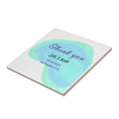 Carreau Bleu vert pastel merci ajouter nom de couple date (Côté)