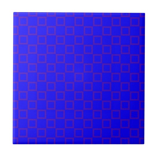 Carreau Bleu vif classique avec tuile violette (Devant)