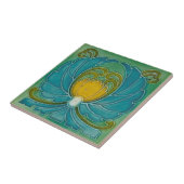 Carreau Bleu Vintage Nouveau Art Fleur Design (Côté)