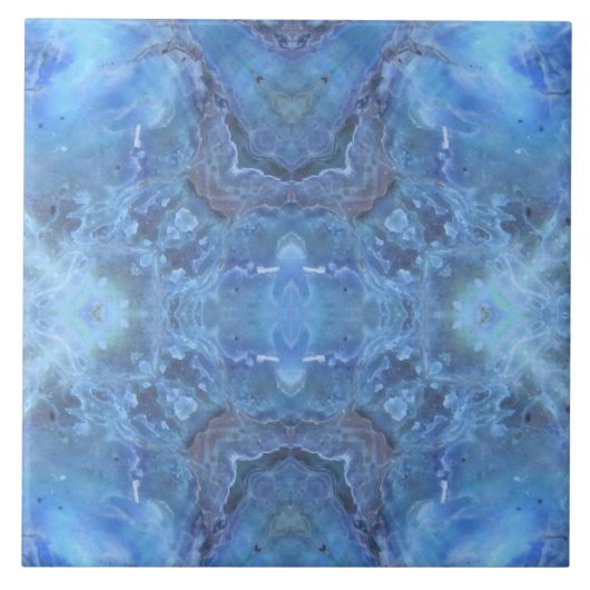 Carreau Bleus doux Vagues & Courbes (Devant)