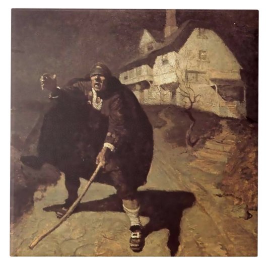 Carreau « Blind Pew », illustration de pirate par NC Wyeth (Devant)