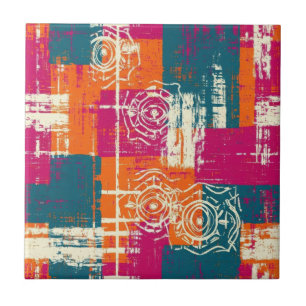 Carreau Bloc de couleur abstrait motif milieu du siècle