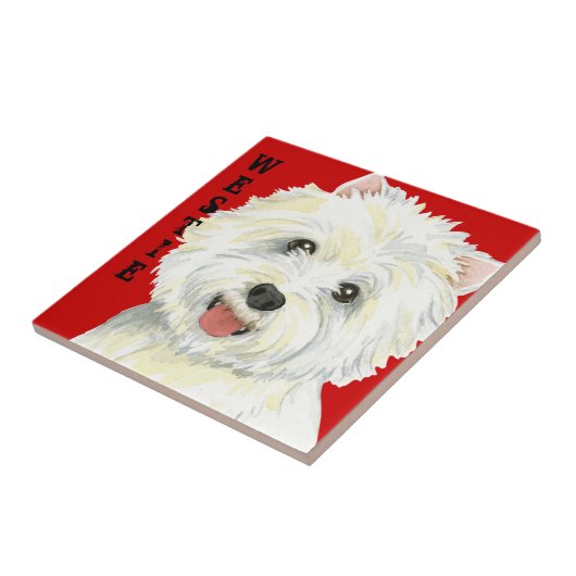 Carreau Bloc de couleur de Westie (Côté)