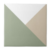 Carreau Bloc de couleur moderne Triangles Sage Vert Beige (Devant)