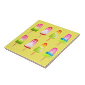 Carreau Bloc de glace Popsicle Eté aquarelle mignonne (Côté)