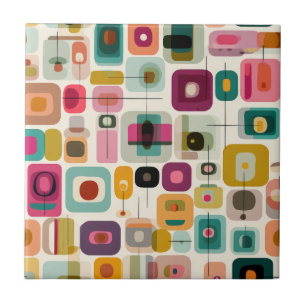 Carreau Blocs couleur RETRO Mid Century Art Abstrait moder