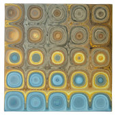 Carreau Blocs de verre turquoise et or (Devant)