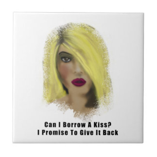 Carreau Blonde Bombshell Femme Emprunter Un Baiser