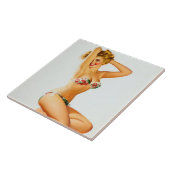 Carreau Blonde en bikini pin up (Côté)