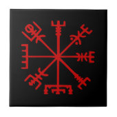 Carreau Blood Red Vegvísir (Viking Compass) (Devant)