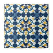 Carreau Blue and Gold Pattern Ceramic Tile (Devant)