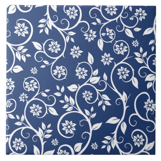 Carreau blue and white floral pattern (Devant)