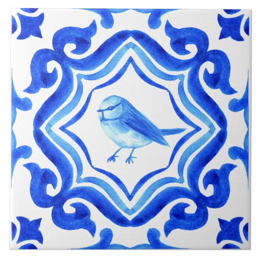Carreau Blue and white Italian Hand Painted Mediterranean  (Devant)