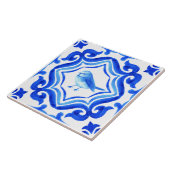 Carreau Blue and white Italian Hand Painted Mediterranean  (Côté)