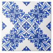 Carreau Blue and White Mediterranean Patterned (Devant)