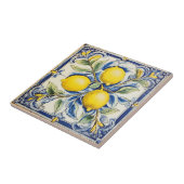 Carreau Blue and Yellow Lemon Decorative Tile (Côté)