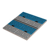 Carreau Blue Black White Greek Key Fret Pattern Design  (Côté)