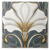Carreau Blue Calla Lily Backsplash Repro Art Nouveau (Devant)