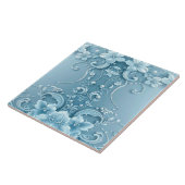 Carreau Blue Decorative Floral Ceramic Tile (Côté)